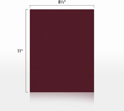 LUXPaper 8.5" x 11" Cardstock | Letter Size | Burgundy Linen | 100lb. Cover (183lb. Text) | 50 Qty