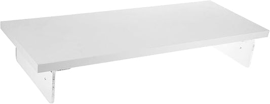 Acrylic Computer Monitor Stand Riser for Desk Laptop Holder with Strong Abrasion Resistance and Sturdy Design White Desktop Raiser for Comfortable Viewing and Improved Posture