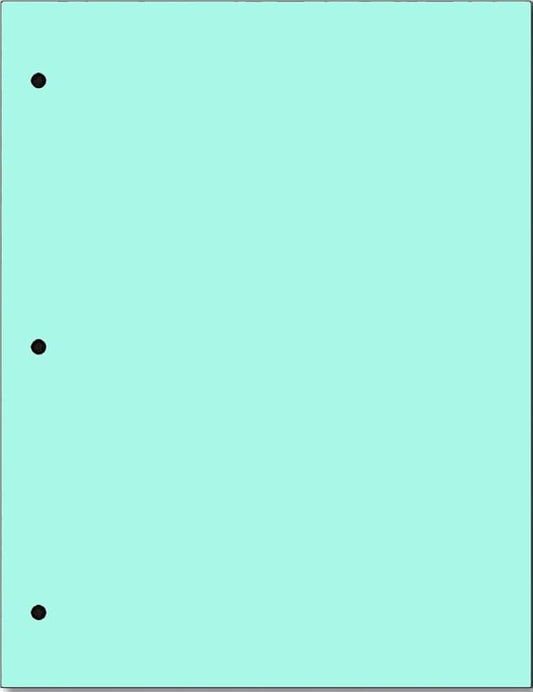 Copy And Printing Color Paper, 20 Lb. 3 Hole Punch 500 Sheets Per Ream. (Turquoise)