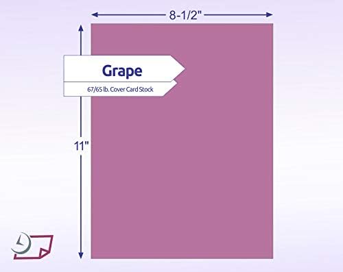 NextDayLabels Color Cardstock Paper - 50 Sheets - 8-1/2" x 11" - Grape 67 lb (147 gsm) - Thick Colored Paper for Crafting, Invitations, Posters, Flyers, and DIY Projects - Made in USA