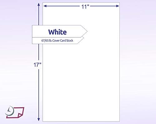 NextDayLabels Color Cardstock Paper - 50 Sheets -11" x 17" - White 67 lb (147 gsm) - Thick Colored Paper for Crafting, Invitations, Posters, Flyers, and DIY Projects - Made in USA