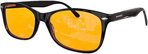 Swanwick Blue Light Blocking Glasses for Women, Men. Sleep Aid. Anti Eyestrain Headache for Computer, Gaming, TV, UV Glare
