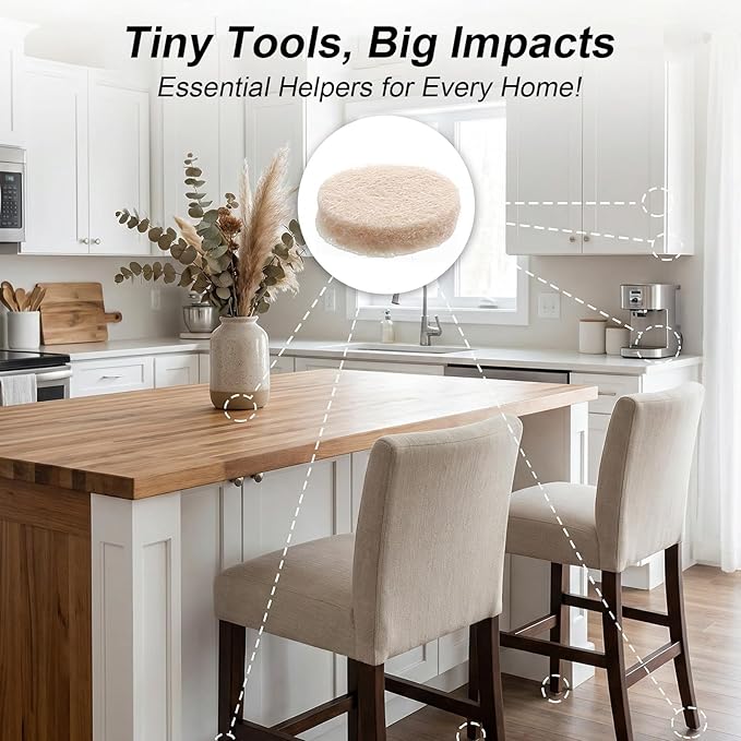 320 Pcs Small Felt Pads Small Felt Furniture Pads, Self - Adhesive EVA Foam Felt Dots with Adhesive Backing Round Felt Furniture Stickers for Vases Desks Photo Frames Cabinets Doors Drawers | Furniture Pads - TrueDesk