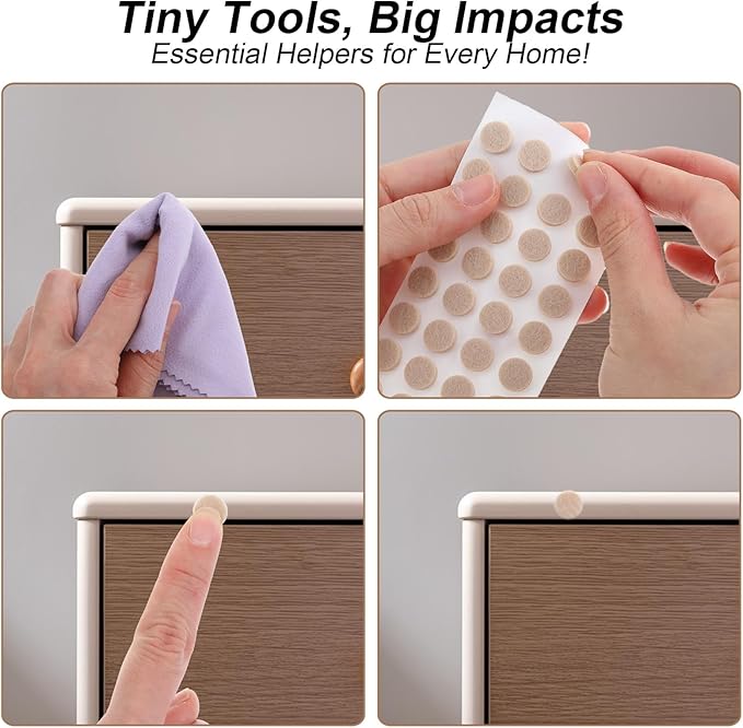 320 Pcs Small Felt Pads Small Felt Furniture Pads, Self - Adhesive EVA Foam Felt Dots with Adhesive Backing Round Felt Furniture Stickers for Vases Desks Photo Frames Cabinets Doors Drawers | Furniture Pads - TrueDesk