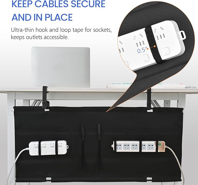 36" Under Desk Cable Management Tray - Clamp/Screw Mount Desk Cable Organizer Cable Tray Hiders for Office&Home | Racks Cabinets - TrueDesk