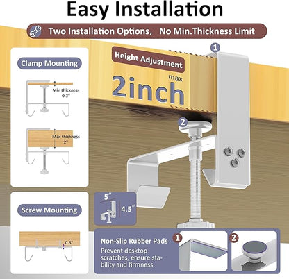 36" Under Desk Cable Management Tray for Home Office, No Drill Cord Organizer for Glass & Wood Table, Anti - Sag Oxford Fabric Wire Management Hider, Fits Surge Protector (Beige, 35.8") | Cable Raceways - TrueDesk