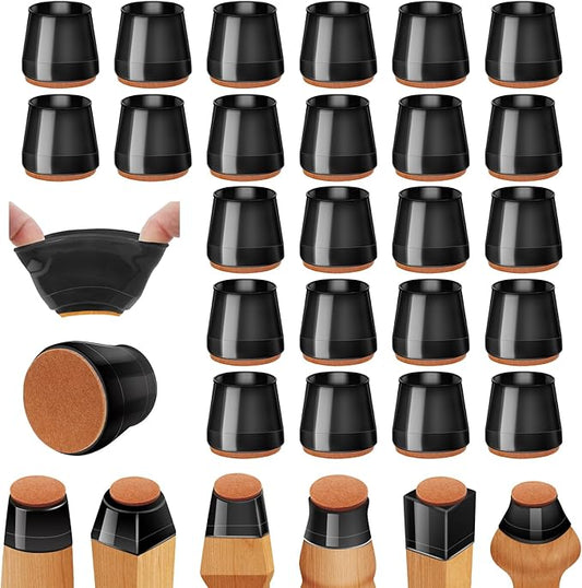36Pcs Black Silicone Chair Leg Floor Protectors,Floor Protectors for Chairs,Rubber Chair Leg Protectors for Hardwood Floors,Chair Leg Caps Chair Leg Covers for Wooden Floors(Black, Small) | Furniture Cups - TrueDesk