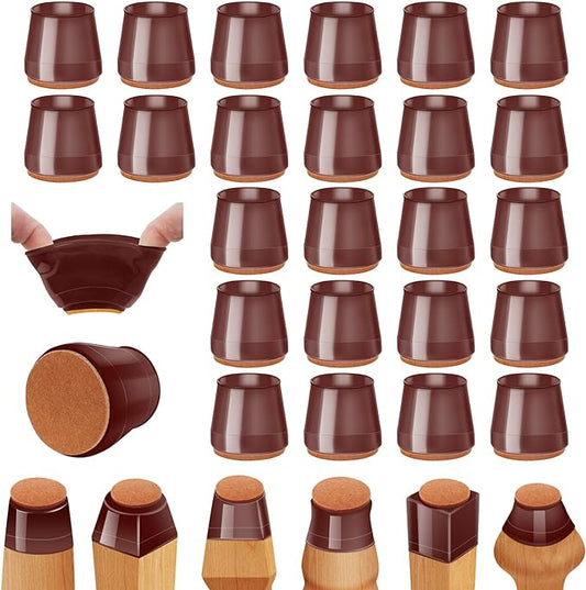 36Pcs Brown Silicone Chair Leg Floor Protectors,Floor Protectors for Chairs,Rubber Chair Leg Protectors for Hardwood Floors,Chair Leg Caps Chair Leg Covers for Wooden Floors(Brown, XSmall) | Furniture Cups - TrueDesk