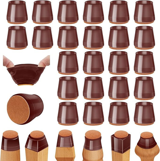 36Pcs Brown Silicone Chair Leg Floor Protectors,Floor Protectors for Chairs,Rubber Chair Leg Protectors for Hardwood Floors,Chair Leg Caps Chair Leg Covers for Wooden Floors(Brown, Small) | Furniture Cups - TrueDesk