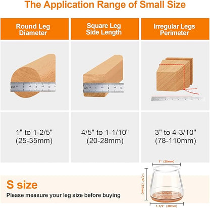 36Pcs Silicone Chair Leg Floor Protectors,Floor Protectors for Chairs,Rubber Chair Leg Protectors for Hardwood Floors,Chair Leg Caps Chair Leg Covers for Wooden Floors(Clear, Small) | Furniture Cups - TrueDesk
