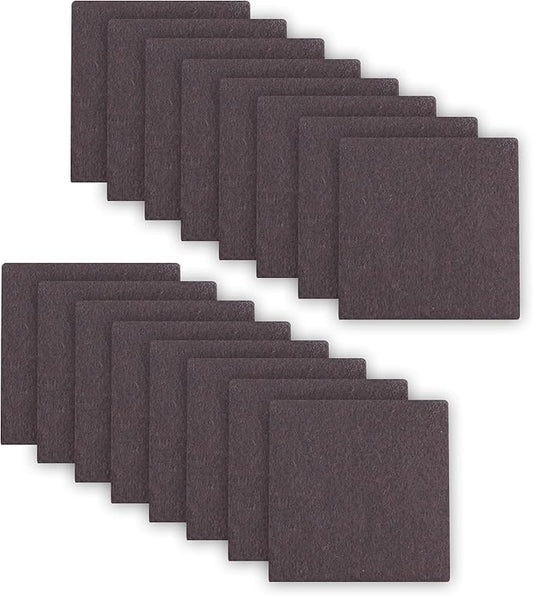 3inch Square Felt Furniture Pads, 16Pcs Self Adhesive Cuttable Felt Furniture Leg Pads Floor Protectors Furniture Sliders for Hardwoods Floors, Brown | Furniture Pads - TrueDesk
