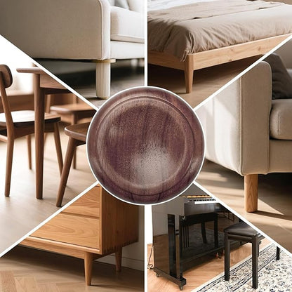 4 Pcs Solid Wood Upright Piano Caster Cups,Furniture Caster Cups,HilerPunk Sofas Beds Chairs Wheel Caster Cups Pads,with NoHPn - Slip & Anti - Noise Felt Pads,for Hardwood Floor Protectors (HL - 10) | Furniture Cups - TrueDesk
