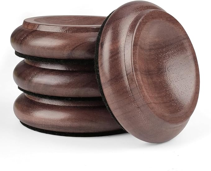 4 Pcs Solid Wood Upright Piano Caster Cups,Furniture Caster Cups,HilerPunk Sofas Beds Chairs Wheel Caster Cups Pads,with NoHPn - Slip & Anti - Noise Felt Pads,for Hardwood Floor Protectors (HL - 10) | Furniture Cups - TrueDesk