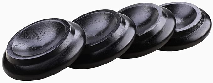 4 Pcs Solid Wood Upright Piano Caster Cups,Furniture Caster Cups,HilerPunk Sofas Beds Chairs Wheel Caster Cups Pads,with Non - Slip & Anti - Noise Felt Pads,for Hardwood Floor Protectors - Black | Furniture Cups - TrueDesk