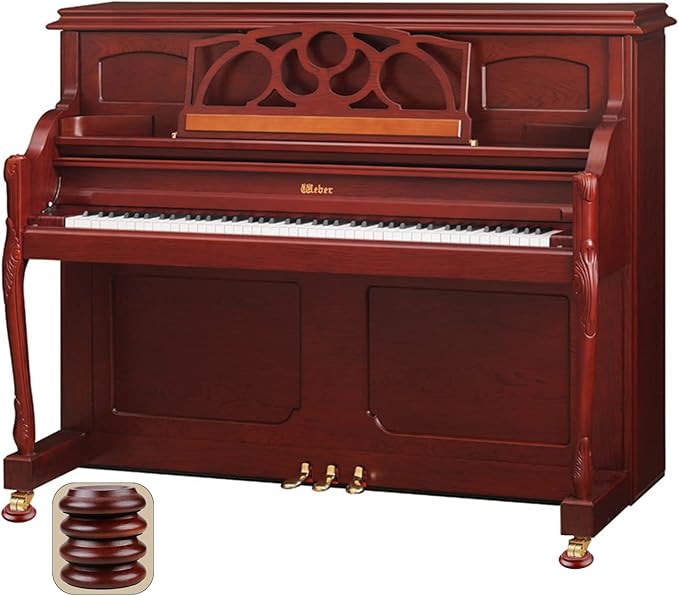 4 Pcs Solid Wood Upright Piano Caster Cups,Furniture Caster Cups,HilerPunk Sofas Beds Chairs Wheel Caster Cups Pads,with Non - Slip & Anti - Noise Felt Pads,for Hardwood Floor Protectors - Dark Brown | Furniture Cups - TrueDesk