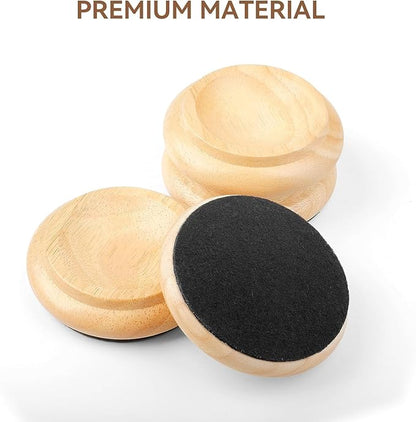 4 Pcs Solid Wood Upright Piano Caster Cups,Furniture Caster Cups,HilerPunk Sofas Beds Chairs Wheel Caster Cups Pads,with Non - Slip & Anti - Noise Felt Pads,for Hardwood Floor Protectors - Natural Wood | Furniture Cups - TrueDesk