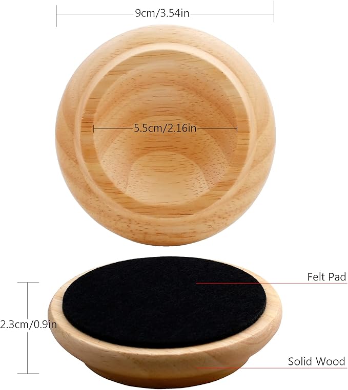 4 Pcs Solid Wood Upright Piano Caster Cups,Furniture Caster Cups,HilerPunk Sofas Beds Chairs Wheel Caster Cups Pads,with Non - Slip & Anti - Noise Felt Pads,for Hardwood Floor Protectors - Natural Wood | Furniture Cups - TrueDesk