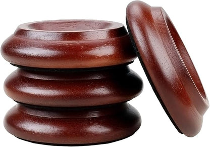 4 Pcs Solid Wood Upright Piano Caster Cups,Furniture Caster Cups,HilerPunk Sofas Beds Chairs Wheel Caster Cups Pads,with Non - Slip & Anti - Noise Felt Pads,for Hardwood Floor Protectors - Dark Brown | Furniture Cups - TrueDesk