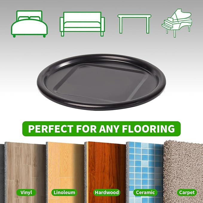 4" Round Carpet Bottom Furniture Caster Cups, Reusable Furniture Sliders for Hardwood Floors, Felt Furniture Pads Coasters to Protect Tile or Laminate Floors from Scratches, Brown/Gray (12 Pack) | Furniture Cups - TrueDesk