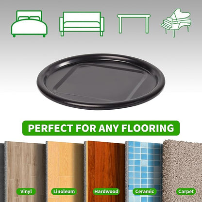 4" Round Carpet Bottom Furniture Caster Cups, Reusable Furniture Sliders for Hardwood Floors, Felt Furniture Pads Coasters to Protect Tile or Laminate Floors from Scratches, Brown/Gray (12 Pack) | Furniture Cups - TrueDesk