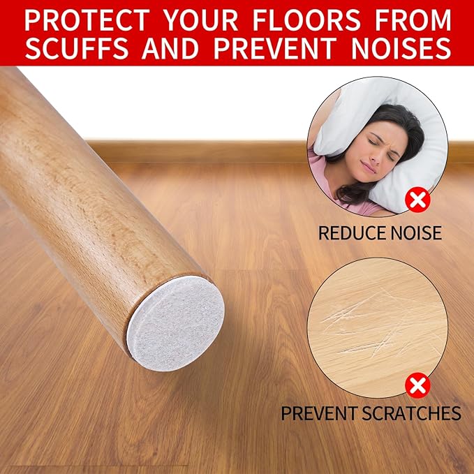 407 PCS Felt Furniture Pads for Hardwoods Floors, Self Adhesive Felt Pads for Chairs, Cuttable Anti - Scratch Furniture Feet Floor Protectors for Chair Sofa Bed Table Cabinet (Beige) | Furniture Pads - TrueDesk