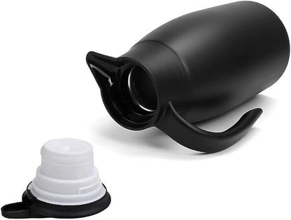 70oz Coffee Carafe Airpot Insulated Coffee Urn Stainless Steel Vacuum Thermal Pot Flask Dispenser for Coffee, Hot Water, Tea, Hot Beverage - Keep 12 Hours Hot, 24 Hours Cold-Black