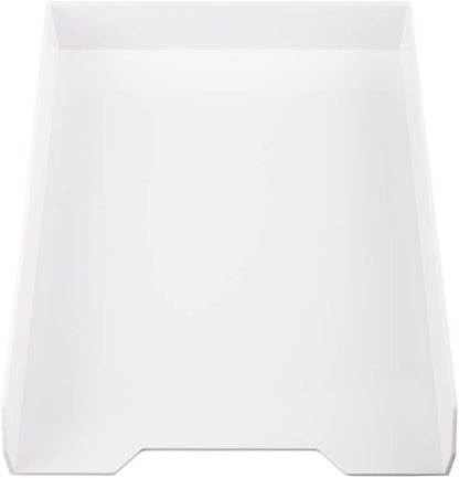 JAM PAPER Stackable Paper Trays - White - Desktop Document, Letter, & File Organizer Tray - Sold Individually