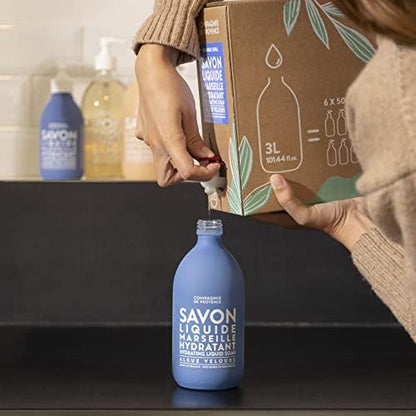 Compagnie de Provence Savon de Marseille Nourishing Liquid Soap, Velvet Seaweed, 101.4 Fl Oz Eco Refill