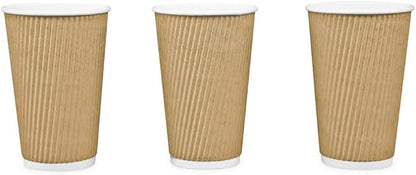 Ripple Paper Cups 16 oz 500 Pack for Coffee & Tea Made in USA | Bulk 500 Count for Home, Office, Restaurants & Coffee Shops | Recyclable, Insulated, & Disposable 16 Ounce To-Go Cups for Hot Beverages