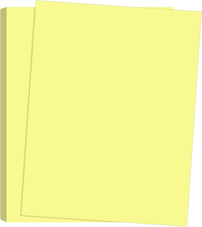 NextDayLabels Color Cardstock Paper - 50 Sheets - 8-1/2" x 11" - Pastel Canary 67 lb (147 gsm) - Thick Colored Paper for Crafting, Invitations, Posters, Flyers, and DIY Projects - Made in USA
