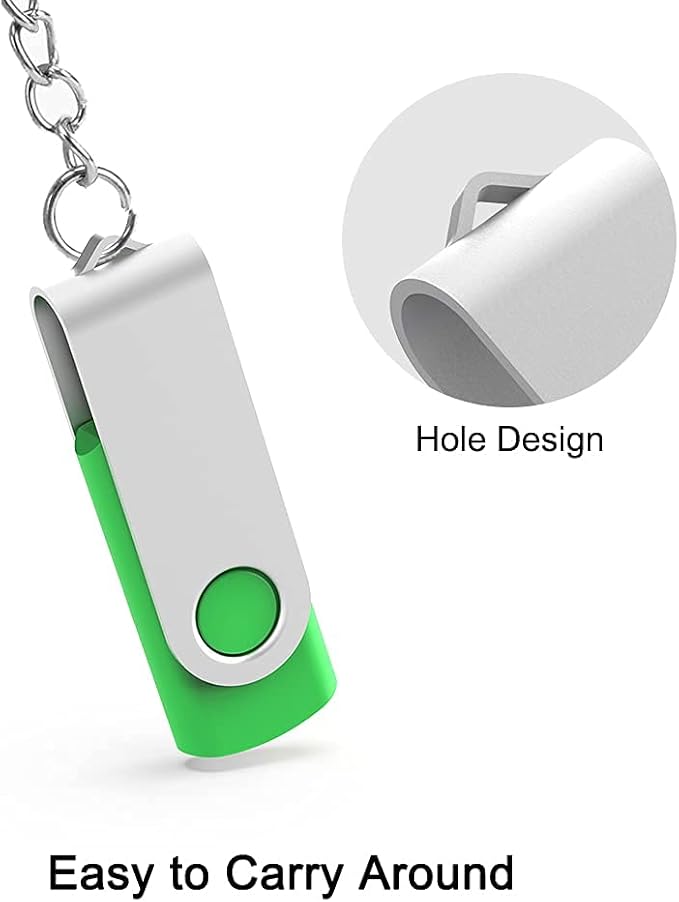 KOOTION 5 X 16GB USB Flash Drive 2.0 Thumb Drive 16 gb Memory Stick Swivel Keychain Design Mixcolor