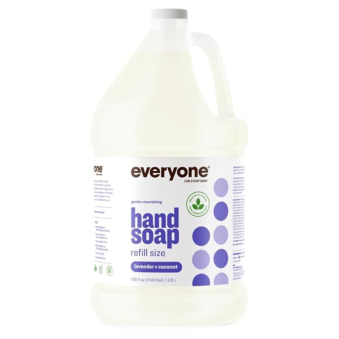 Everyone Liquid Hand Soap Refill, 1 Gallon, Lavender and Coconut, made with Essential Oils for kitchen and bathroom