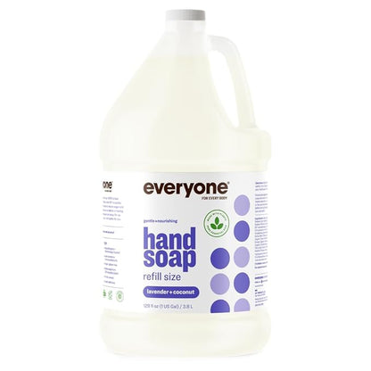 Everyone Liquid Hand Soap Refill, 1 Gallon, Lavender and Coconut, made with Essential Oils for kitchen and bathroom