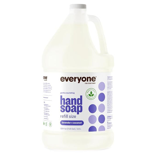 Everyone Liquid Hand Soap Refill, 1 Gallon, Lavender and Coconut, made with Essential Oils for kitchen and bathroom