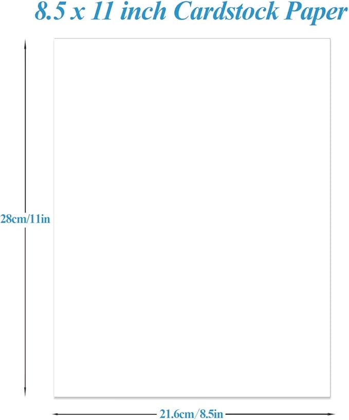 (2-Pack) 8.5" x 11" White Cardstock Paper, 80lb Thick Cover Stock Paper, 100 Sheets Heavyweight Legal Cardstock Printer Paper for Business Cards, Arts and Crafts, Office Printing, Posters