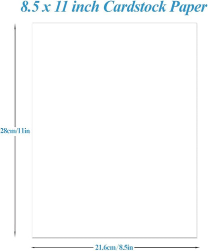 8.5" x 11" White Cardstock Paper, 80lb Thick Cover Stock Paper, 50 Sheets Heavyweight Legal Cardstock Printer Paper for Business Cards, Arts and Crafts, Office Printing, Posters