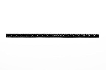 PEC Tools 18-Inch Flexible Stainless Steel Mechinist Ruler, High-Contrast Black Chrome Finish, 3R Graduation (1/32", 1/64", 1/10", 1/50"), Trusted by Professionals, Made in USA