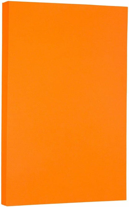 LUXPaper 8.5" x 14" Paper | Legal Size | Mandarin Orange | 80lb. Text | 50 Qty