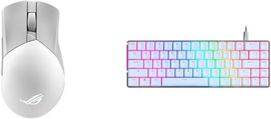 ASUS ROG Gladius III Wireless Gaming Mouse, 36000 DPI, 6 Buttons, Replaceable Switches & ROG Falchion Ace 65% RGB Compact Gaming Mechanical Keyboard, Lubed ROG NX Brown Switches