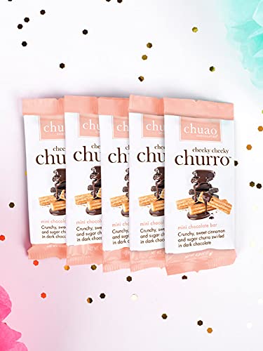Chuao Chocolatier Cheeky Cheeky Churro Dark Chocolate Mini Bars | Gourmet Cinnamon Chocolate Artisan European No Preservatives | For Gift Baskets, Christmas, Valentines Day, Gifts for Women, Men, Birthday, Thank You, Care Package | 24 Pack