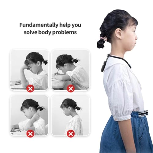 Intelligent Posture Corrector and Trainer for Back, Neck Hump Corrector, Hanging Necks Trainer Rechargeable Silicone Automatic Induction Smart Posture Corrector for Necks Back Brace