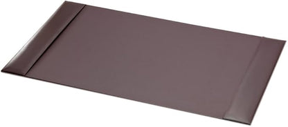 Dacasso Bonded Pad with Side Rails Luxury Leather Desk Blotter for Writing, 30 x 18, Brown