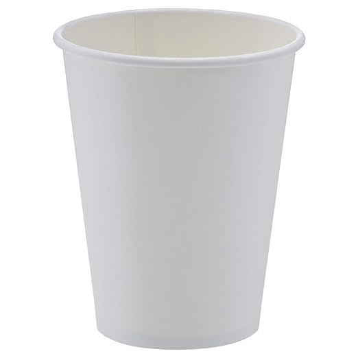 Amazon Basics Compostable Coffee Cups, 12 Ounces, Paper, 1000 Count (Pack of 1), White