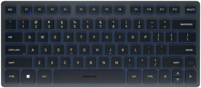 Cherry KW 7100 Mini Multi Device Compact Wireless Keyboard with Bluetooth. (Blue Slate)