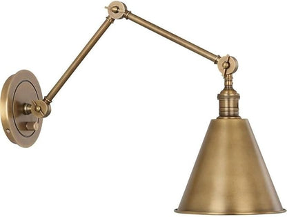 Robert Abbey Alloy Warm Brass Plug-in Swing Arm Wall Lamp with Cord Cover