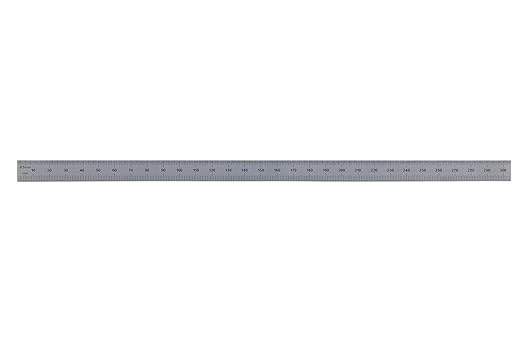 PEC Tools 12"/300mm Metal Ruler, High Quality Steel Ruler with Satin Chrome Finish, Decimal/Metric Graduation (1/10", 1/50", 1mm, 0.5mm) Suitable for CNC Operators and Engineers, Made in USA