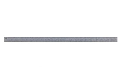 PEC Tools 12"/300mm Metal Ruler, High Quality Steel Ruler with Satin Chrome Finish, Decimal/Metric Graduation (1/10", 1/50", 1mm, 0.5mm) Suitable for CNC Operators and Engineers, Made in USA