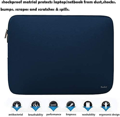 14 Inch Laptop Case, Resistant Neoprene Laptop Cover/Notebook Computer Pocket Case/Tablet Briefcase Carrying Bag for 14 inch HP, Lenovo, Asus Notebook, Ultrabook, Dark Blue
