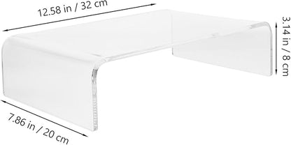 Acrylic Monitor Riser Stand for Computer Laptop Ergonomic Display Stand to Elevate Screen Height Compact Transparent Desk Organizer for Eye Comfort and Posture Improvement