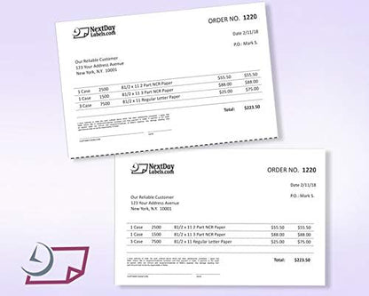 NextDayLabels - Pack of 500 Sheets, 8-1/2 x 11" Letter Size Perforated Paper (White, Perf @ 5-1/2")